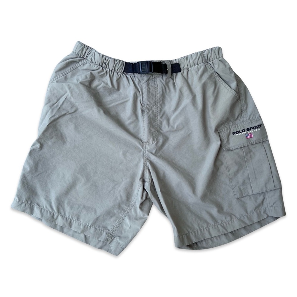 Vtg Polo Sport Cargo Camp Shorts - Olive / Mens XL